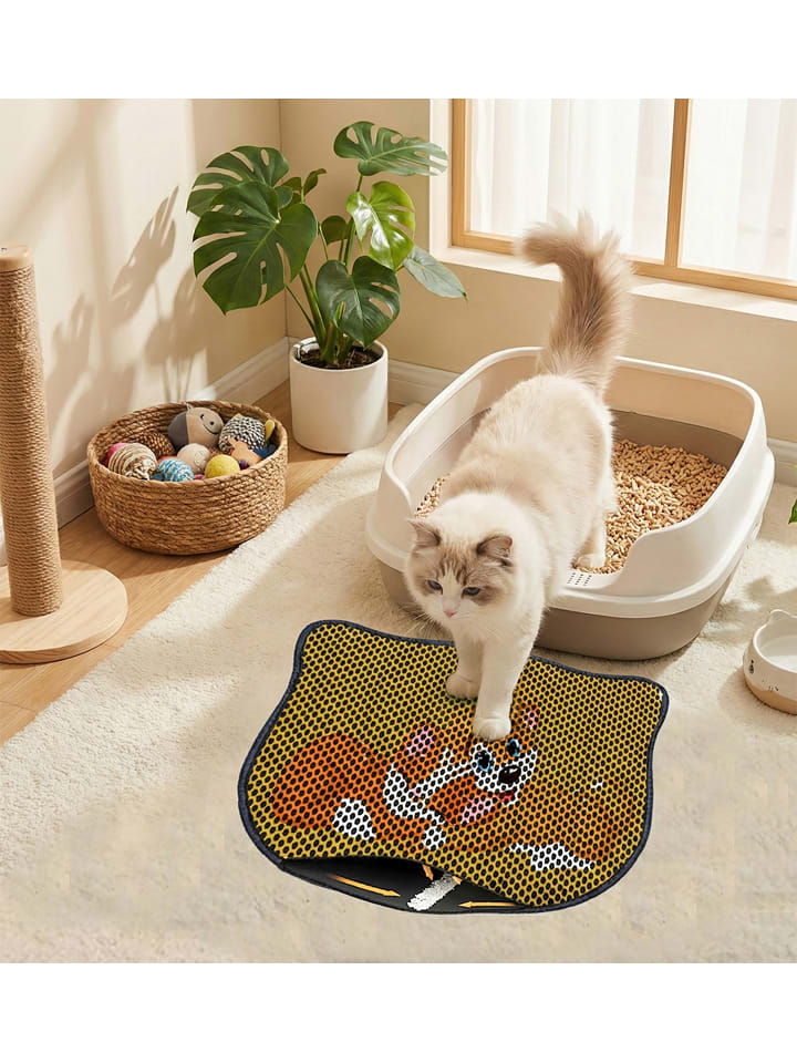 Paws&Whiskers Mata w kolorze żółtym pod kuwetę - 50 x 40 cm rozmiar: onesize