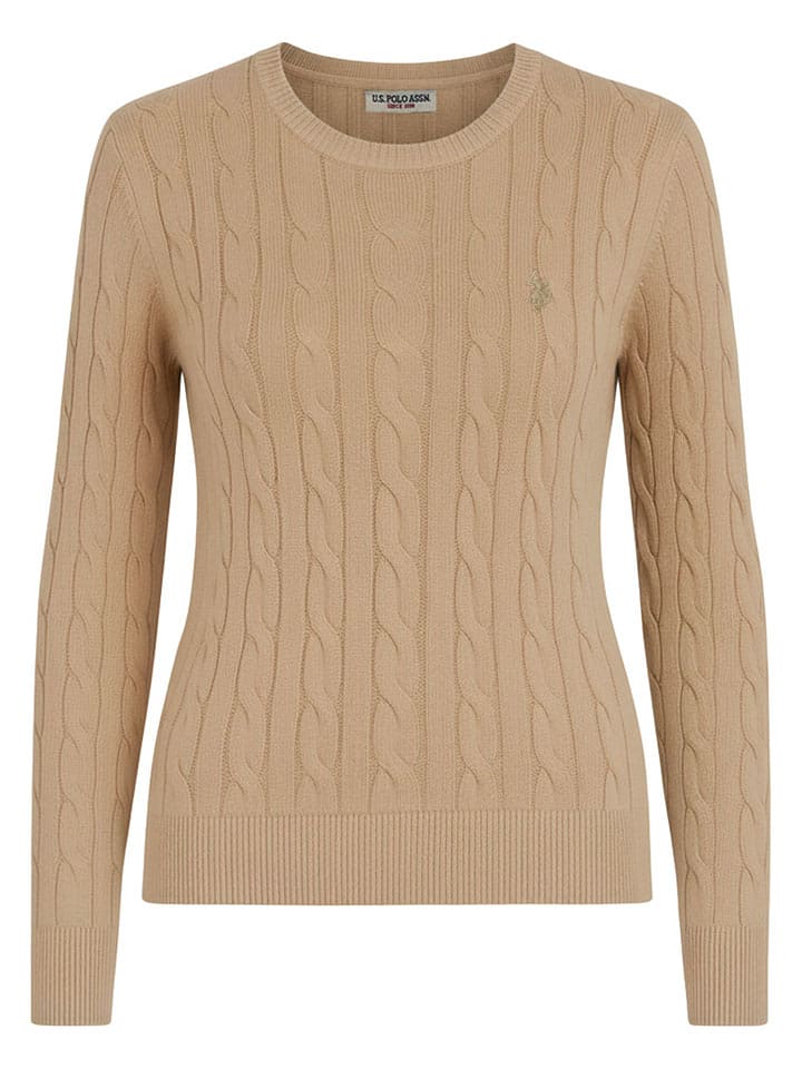 U.S. Polo Assn. Sweter w kolorze beżowym rozmiar: S