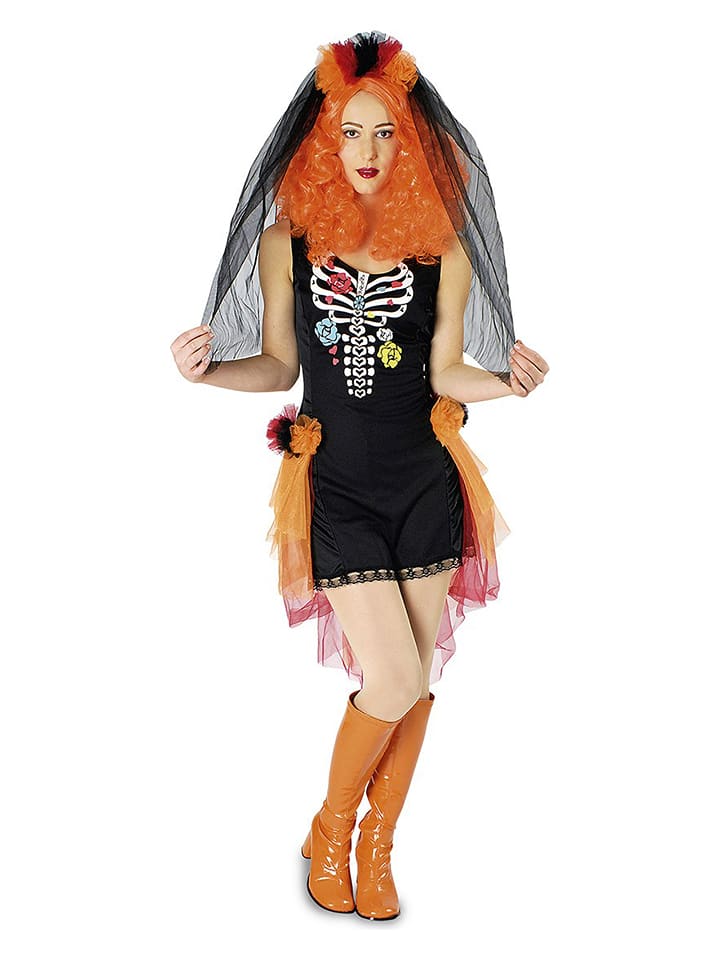 Carnival Party Sukienka kostiumowa "Day of Death" w kolorze czarnym rozmiar: 36/38