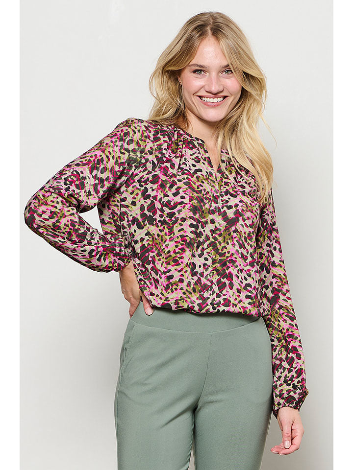 &Co Woman Bluzka "Elsie" w kolorze oliwkowo-różowym rozmiar: M