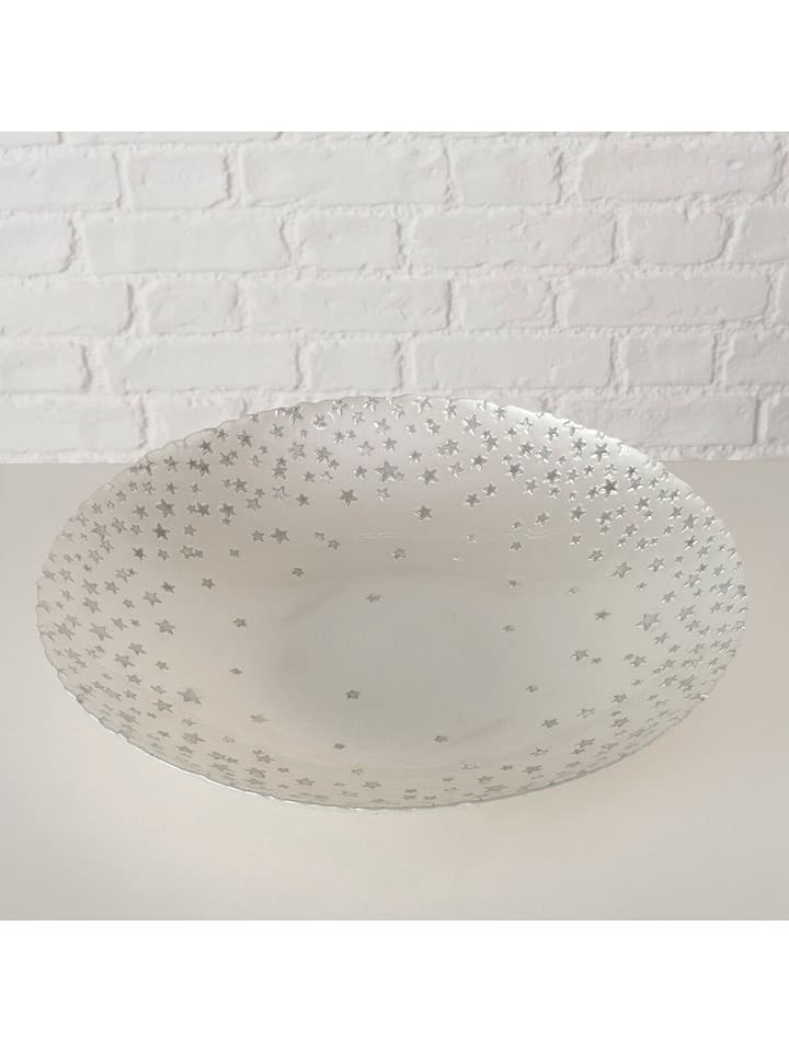 Boltze Miska "Staris" w kolorze srebrno-białym do serwowania - Ø 33 cm rozmiar: onesize