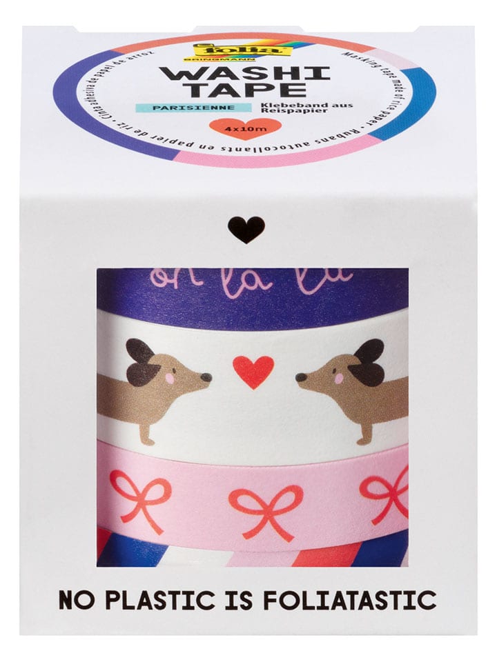 folia PAPER Taśmy washi "Parisienne" ze wzorem - 4 x 10 m rozmiar: onesize