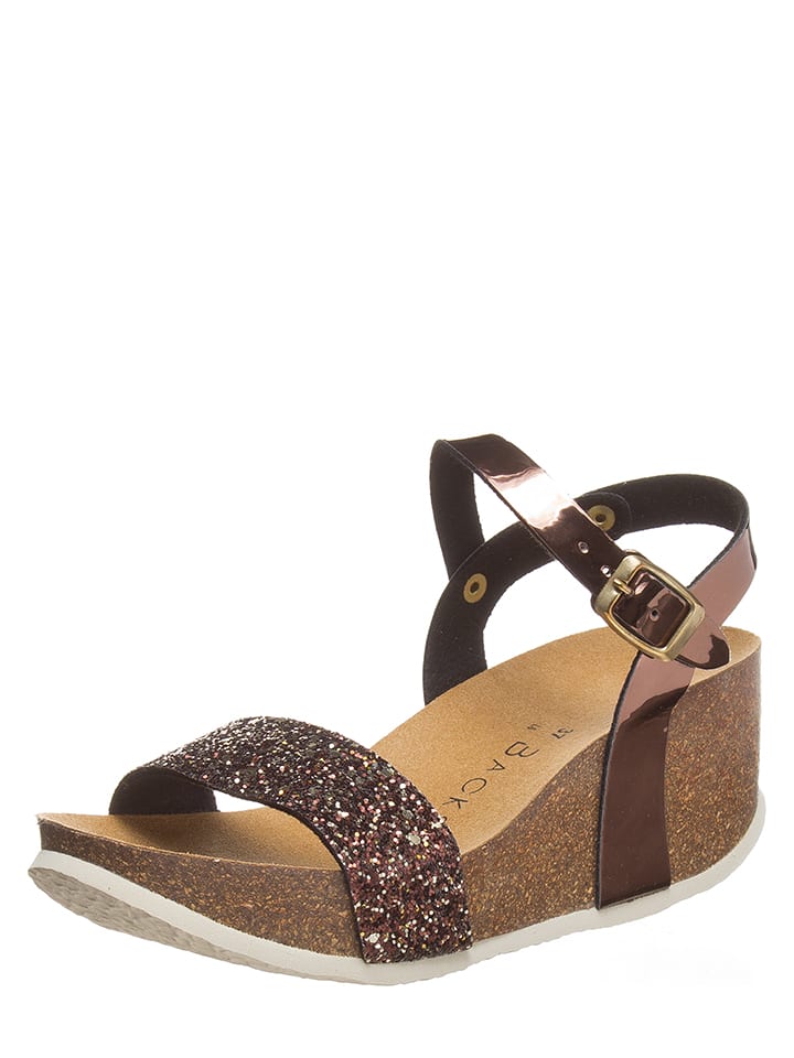 BACKSUN Sandały "Valence" w kolorze brązowym na koturnie rozmiar: 37