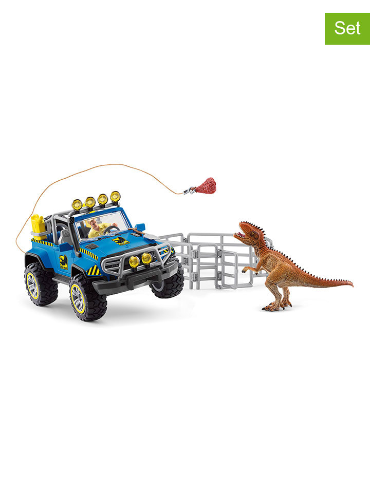 Schleich 36-częściowy zestaw "Off-road vehicle with dinosaur exterior" do zabawy - 5+ rozmiar: onesize