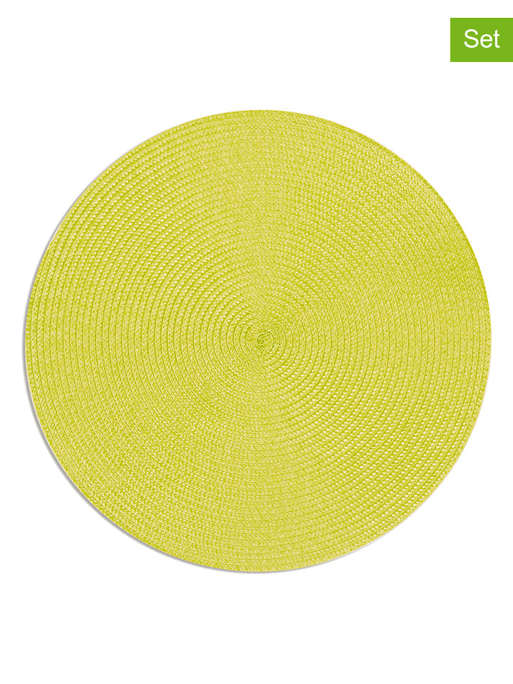 Trendy Kitchen by EXCÉLSA Podkładki stołowe (6 szt.) w kolorze żółtym - Ø 36 cm rozmiar: onesize