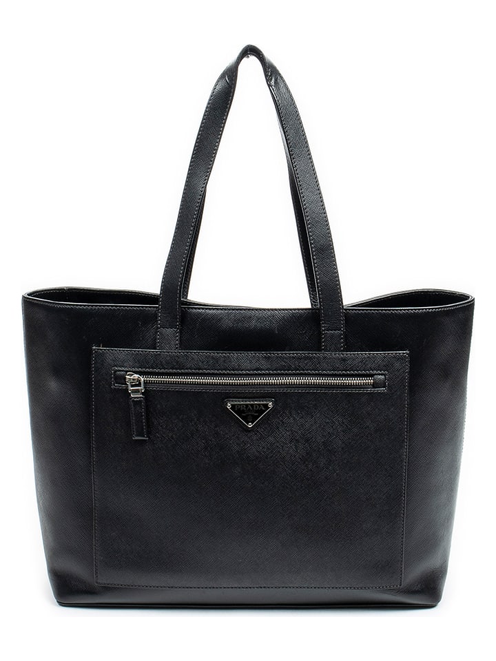PRADA Skórzana torebka w kolorze czarnym - 38 x 31 x 14 cm rozmiar: onesize