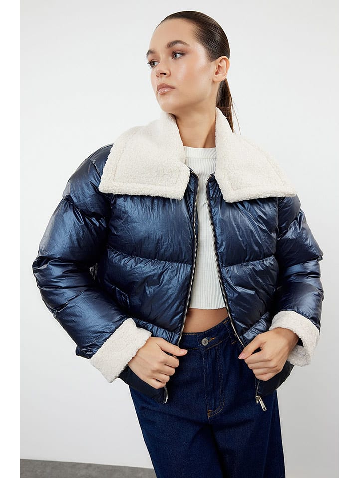 trendyol Kurtka zimowa w kolorze granatowym rozmiar: M