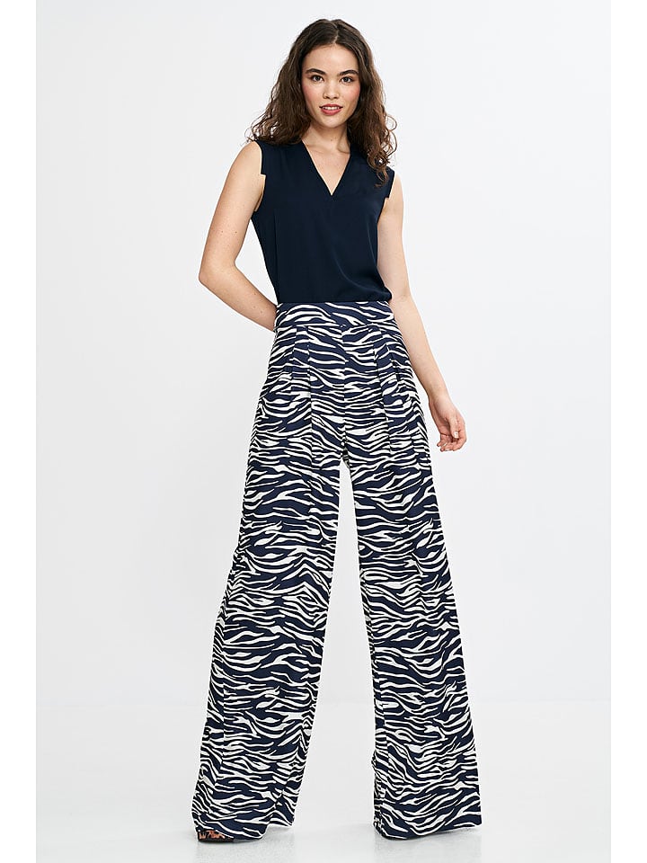 Nife Spodnie w kolorze granatowo-białym rozmiar: 38