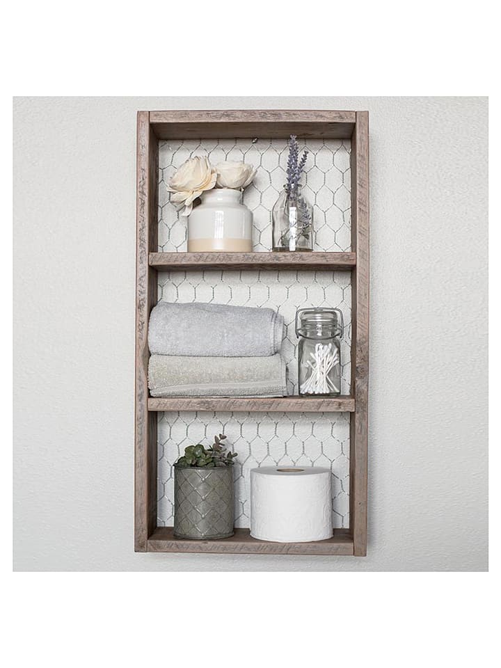 Evila Regał ścienny "Raf" w kolorze brązowym - 30 x 60 x 9 cm rozmiar: onesize