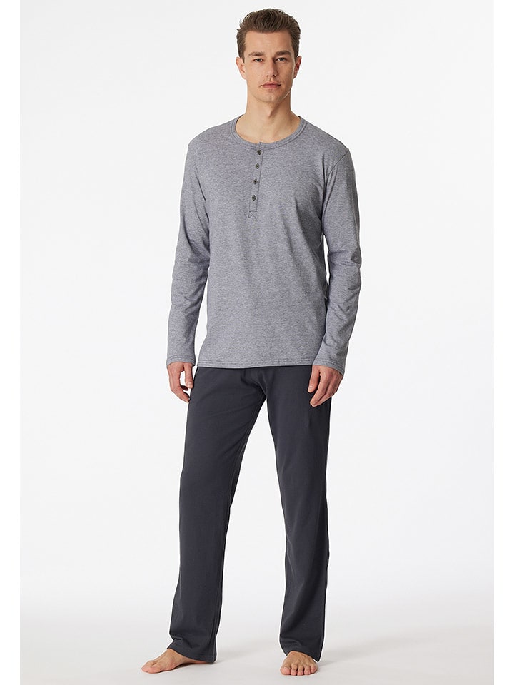 Schiesser Piżama w kolorze szaro-antracytowym rozmiar: 62