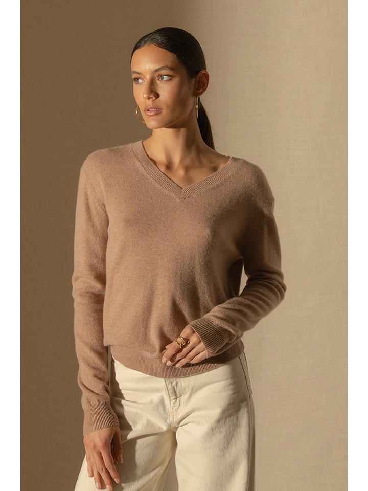 Perfect Cashmere Kaszmirowy sweter "Kalie" w kolorze beżowym rozmiar: S