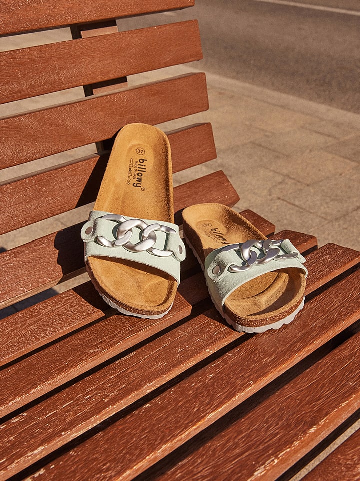 billowy Skórzane klapki w kolorze błękitnym rozmiar: 38