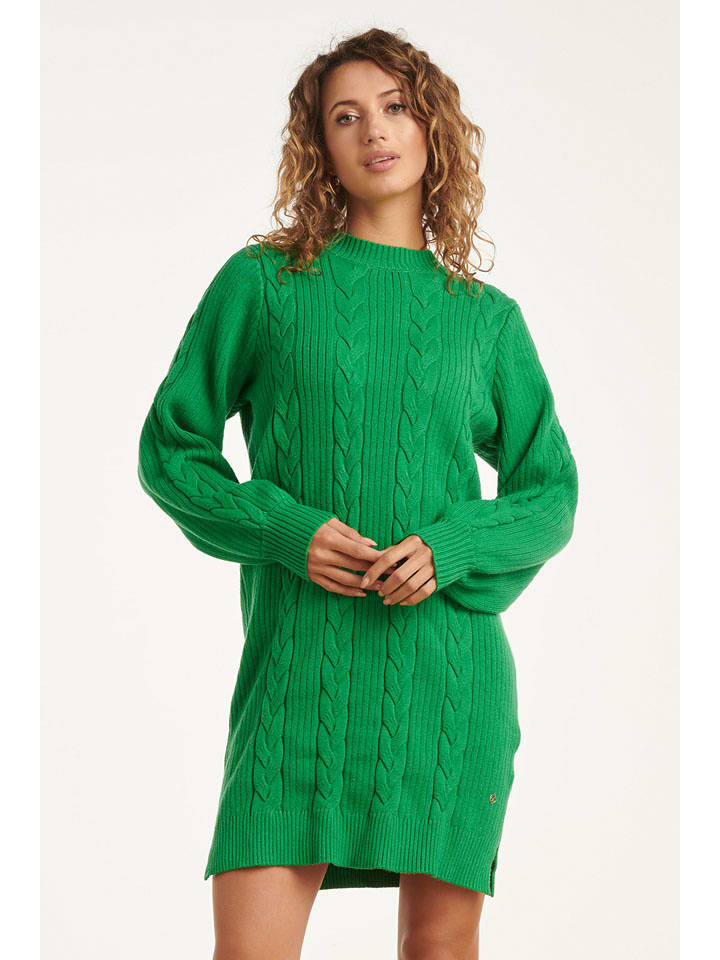 Smashed Lemon Sukienka dzianinowa w kolorze zielonym rozmiar: XS