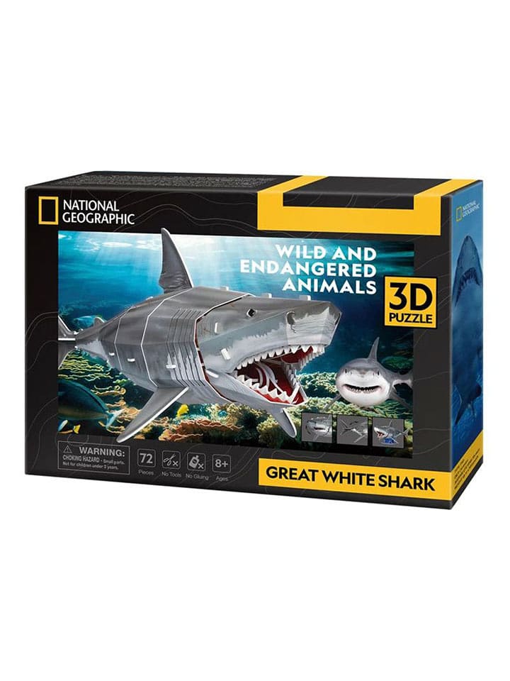 CubicFun 72-częściowe puzzle 3D "Great white shark" - 8+ rozmiar: onesize