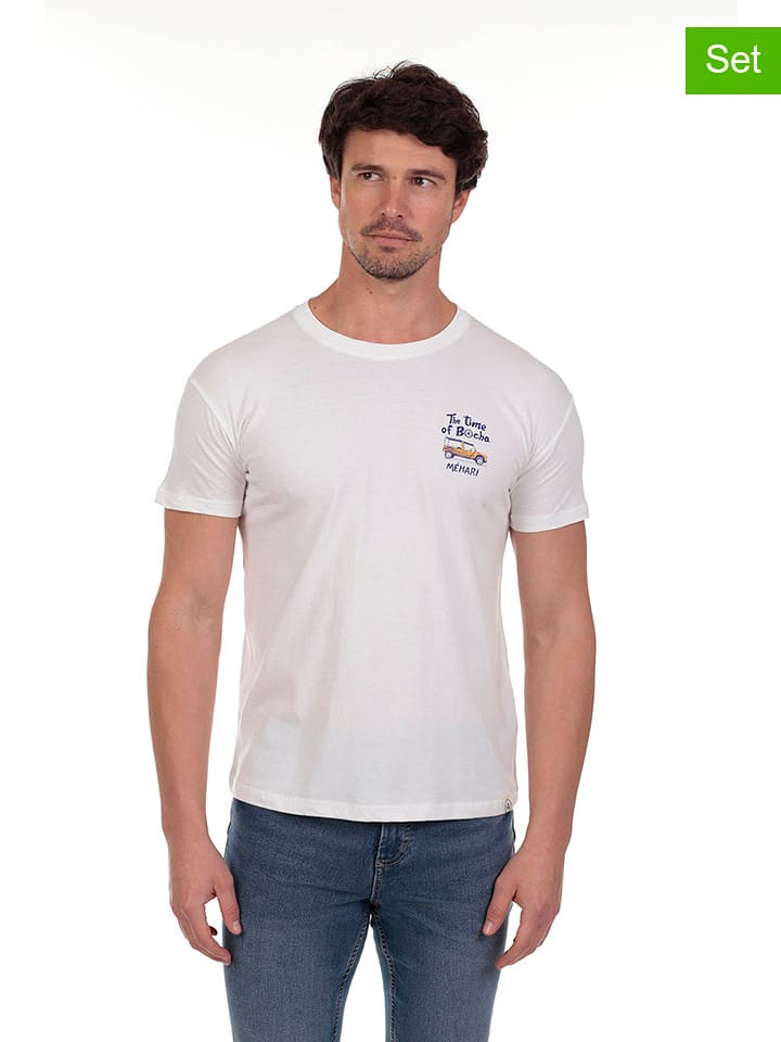 The Time of Bocha Koszulki (2 szt.) w kolorze białym i granatowym rozmiar: XL