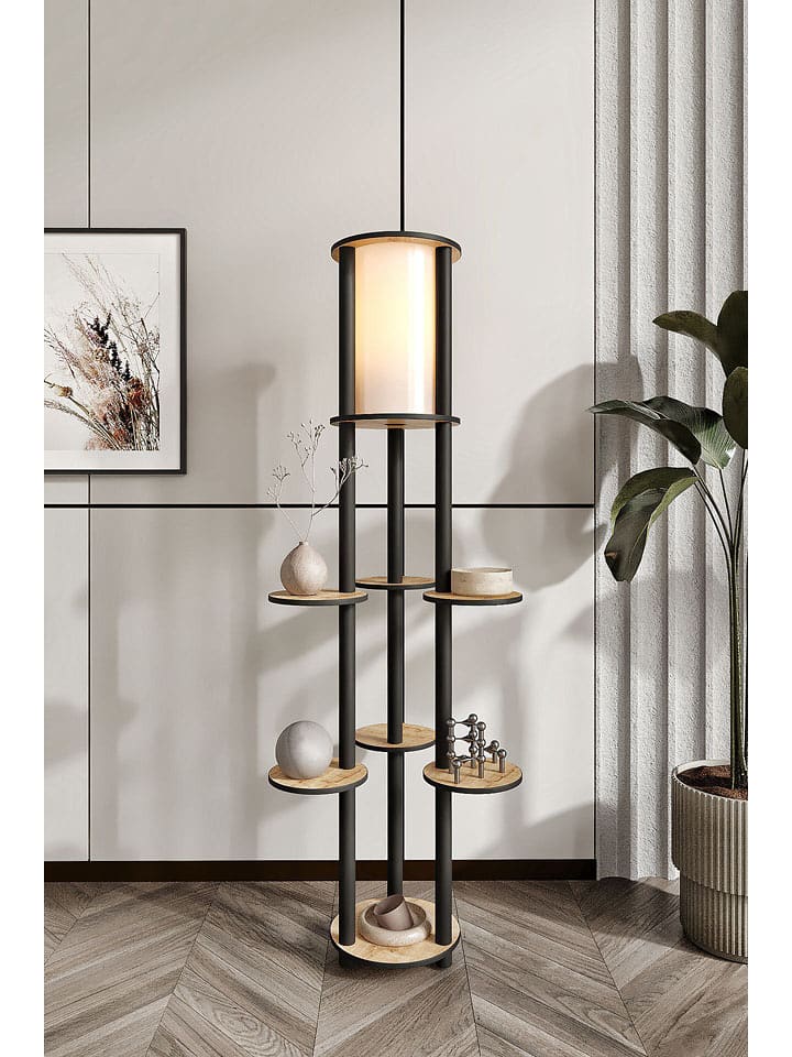 Opviq Lampa stojąca w kolorze czarno-jasnobrązowym - wys. 150 cm rozmiar: onesize