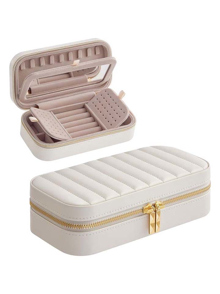 SONGMICS Szkatułka w kolorze białym na biżuterię - 20,5 x 6 x 10,5 cm rozmiar: onesize