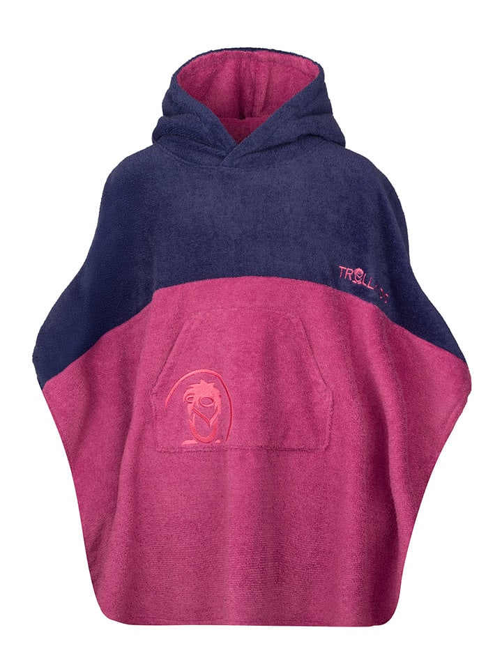 Trollkids Ponczo kąpielowe "Kvalvika" w kolorze fioletowo-granatowym rozmiar: 128