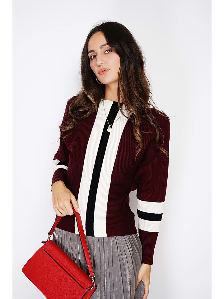 ASSUILI Kaszmirowy sweter w kolorze bordowym rozmiar: 34