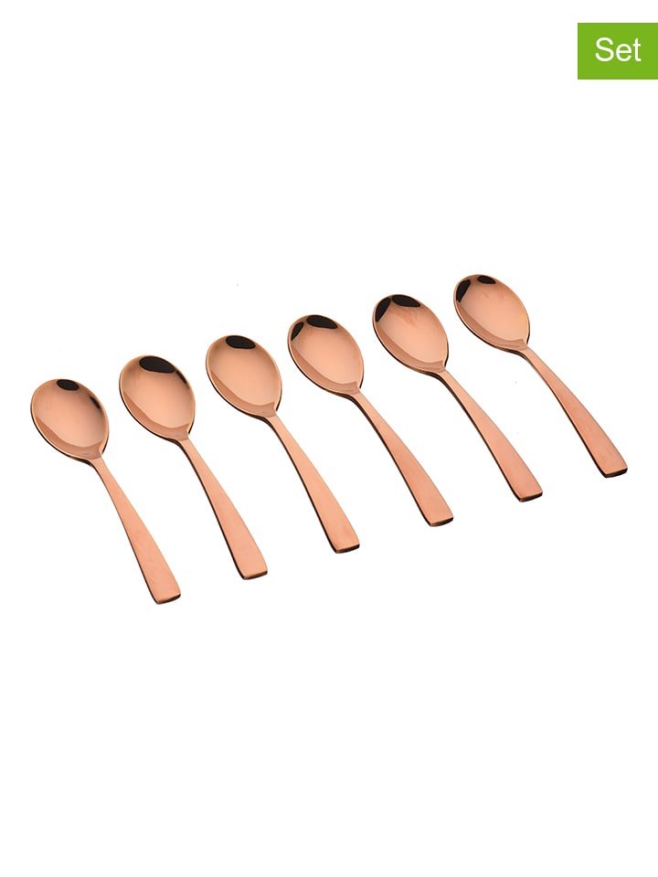 Björn Łyżeczki (6 szt.) "Oglu" w kolorze miedzianym do kawy - dł. 12 cm rozmiar: onesize