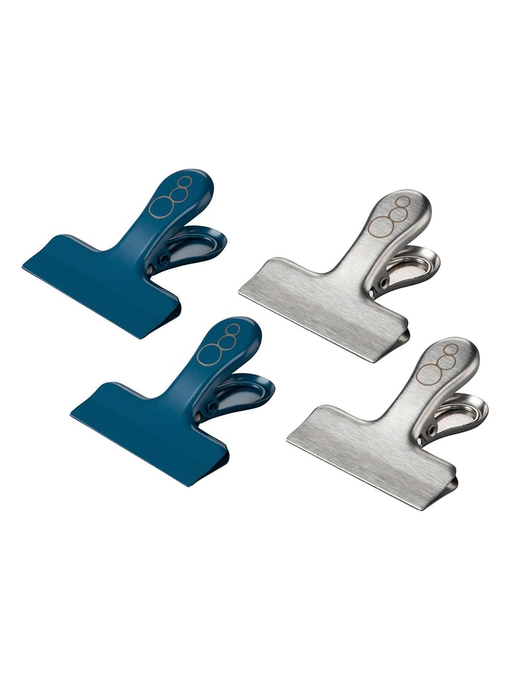 Fackelmann Klipsy (4 szt.) "Balance" w kolorze srebrno-niebieskim rozmiar: onesize