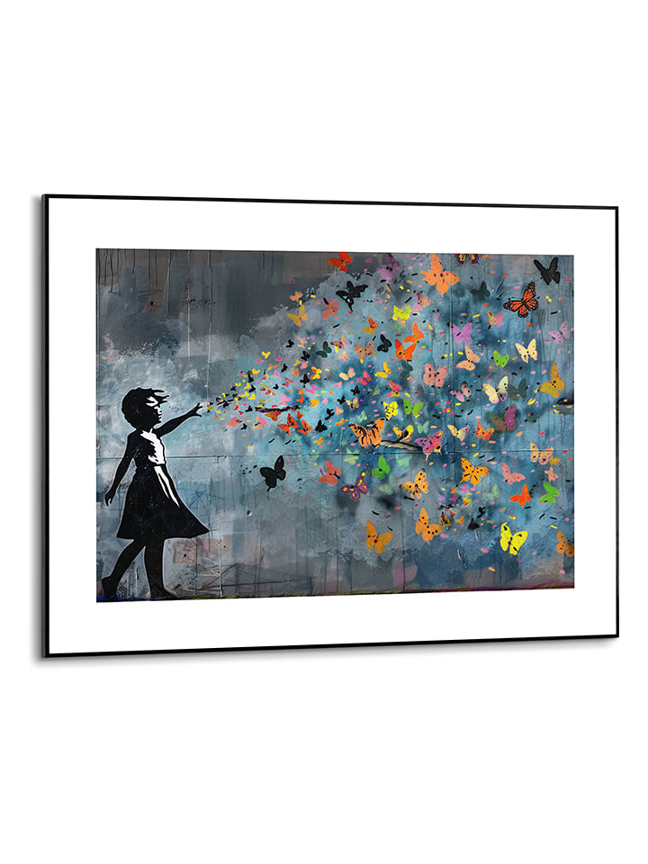 Orangewallz Druk artystyczny "Balloon Girl Dark" w ramce rozmiar: 50x70 cm