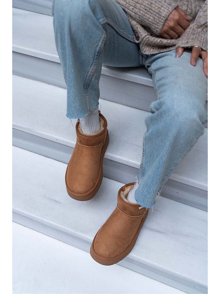 trendyol Skórzane botki w kolorze jasnobrązowym rozmiar: 38