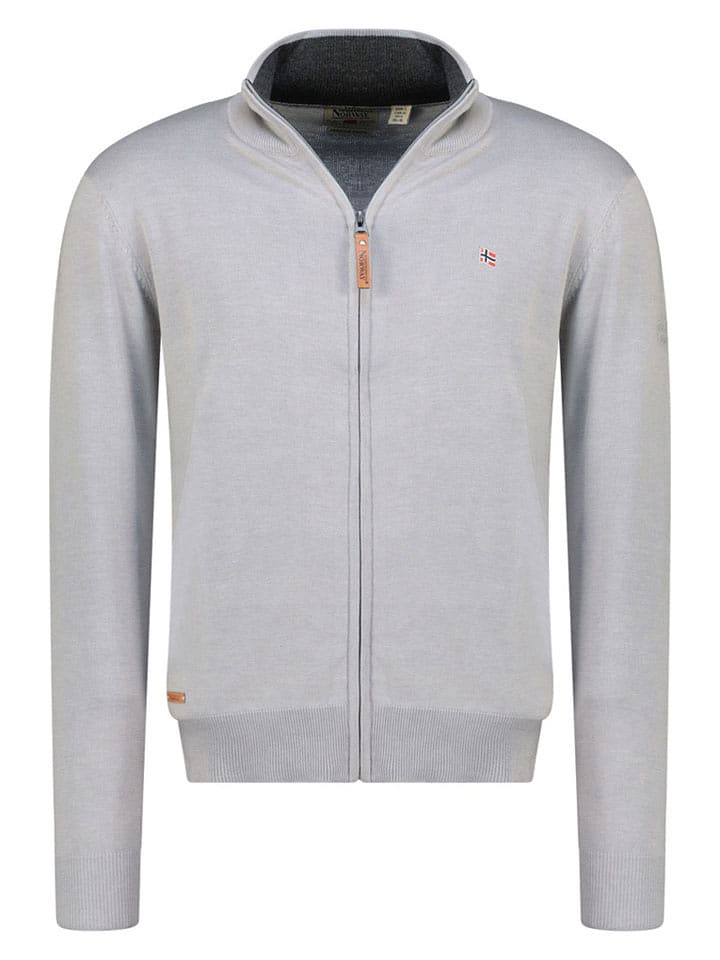 Geographical Norway Kardigan "Fregate" w kolorze jasnoszarym rozmiar: XXL