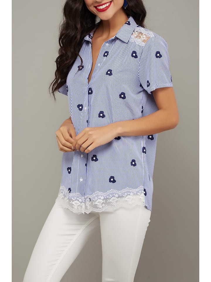 LA Angels Bluzka w kolorze niebiesko-białym rozmiar: S