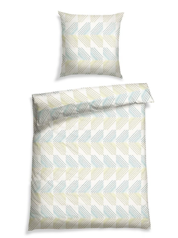 Schiesser Komplet pościeli renforcé "Kaja" w kolorze zielonym rozmiar: 135x200 cm