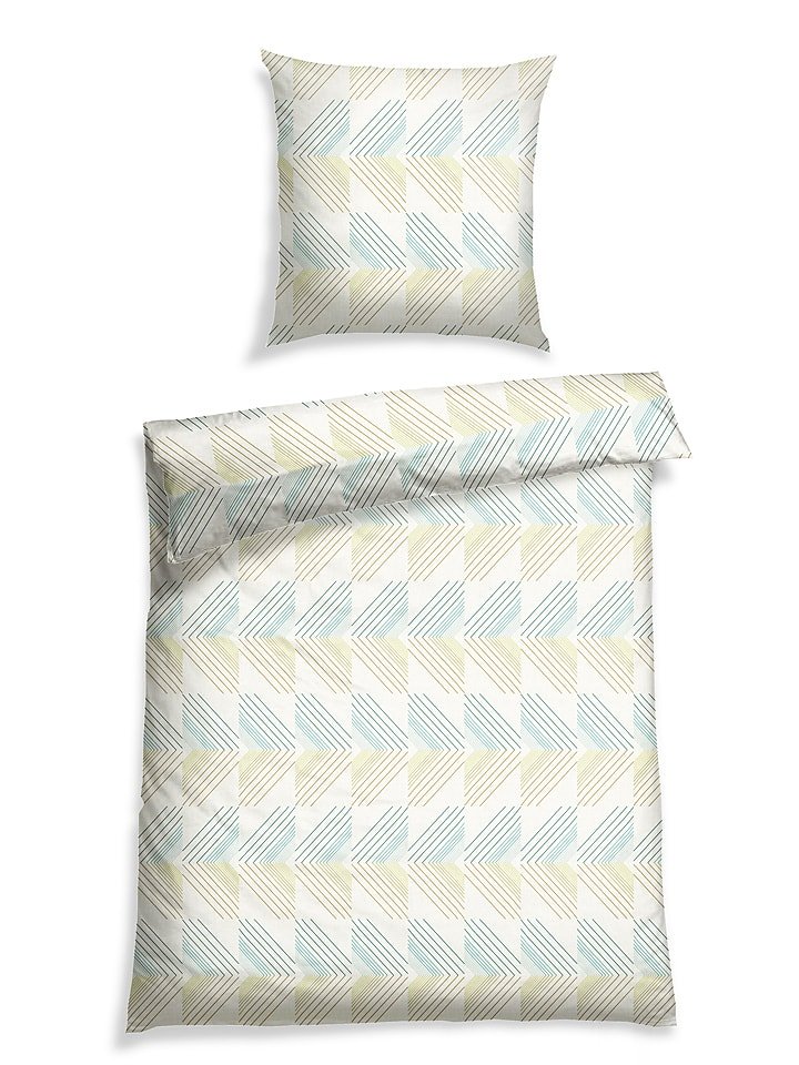 Schiesser Komplet pościeli renforcé "Kaja" w kolorze zielonym rozmiar: 135x200 cm