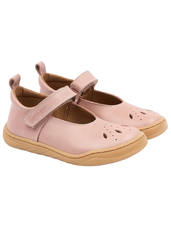 POM POM Skórzane buty w kolorze jasnoróżowym do chodzenia na boso rozmiar: 31