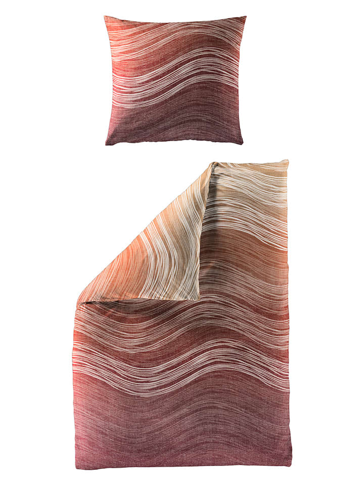 Bierbaum Komplet pościeli satynowej w kolorze czerwonym rozmiar: 155x220 cm