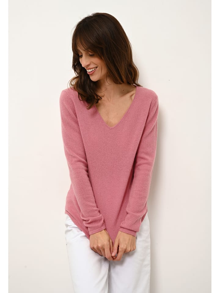 Just Cashmere Kaszmirowy sweter "Joan" w kolorze jasnoróżowym rozmiar: L