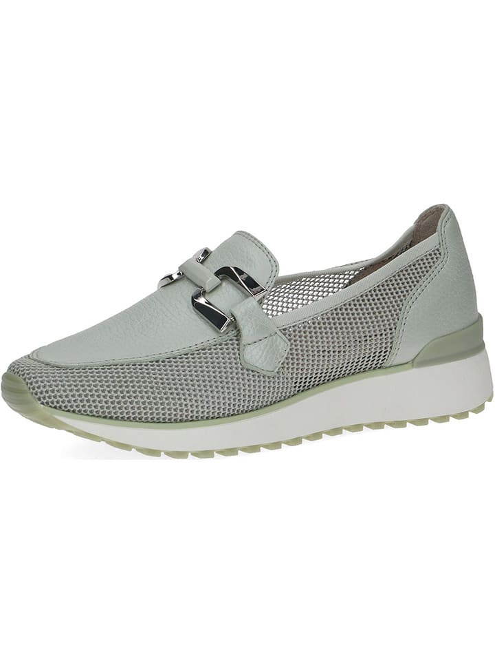 Caprice Skórzane slippersy w kolorze zielonym rozmiar: 39