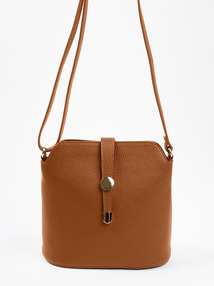 Lia Biassoni Skórzana torebka w kolorze jasnobrązowym - 24 x 22 x 10 cm rozmiar: onesize