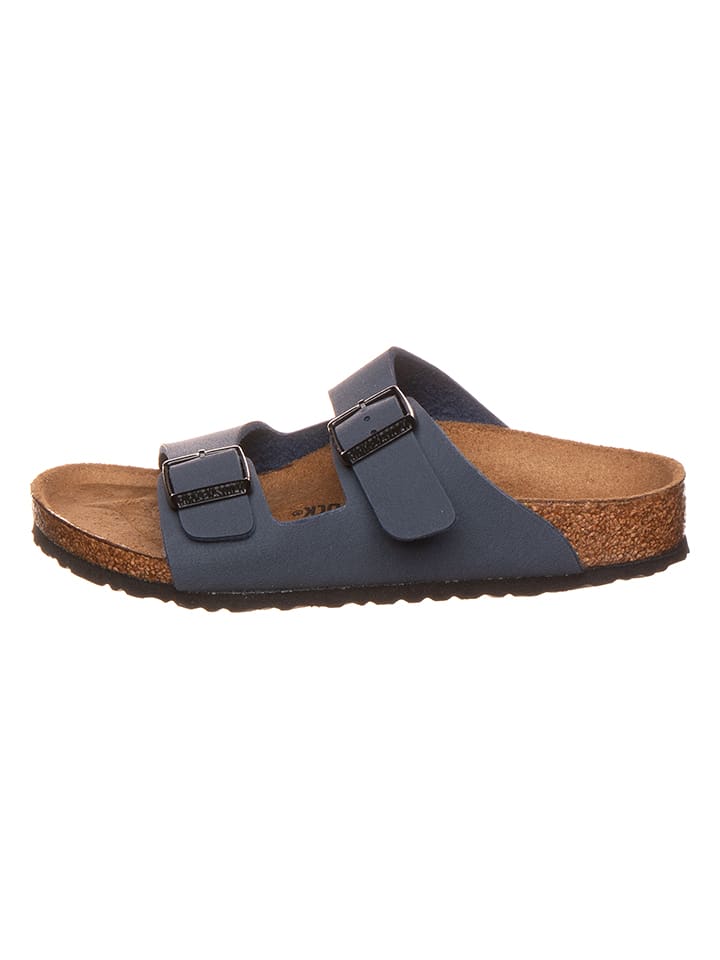 Birkenstock Skórzane klapki "Arizona" w kolorze niebieskim rozmiar: 32