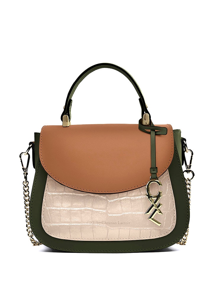 CXL by Christian Lacroix Skórzana torebka w kolorze beżowo-jasnobrązowym - 23 x 20 x 11 cm rozmiar: onesize