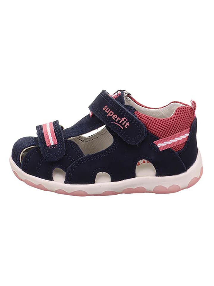 superfit Skórzane półsandały "Fanni" w kolorze granatowym rozmiar: 27