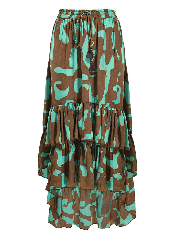 BLE Spódnica w kolorze turkusowo-jasnobrązowym rozmiar: M/L