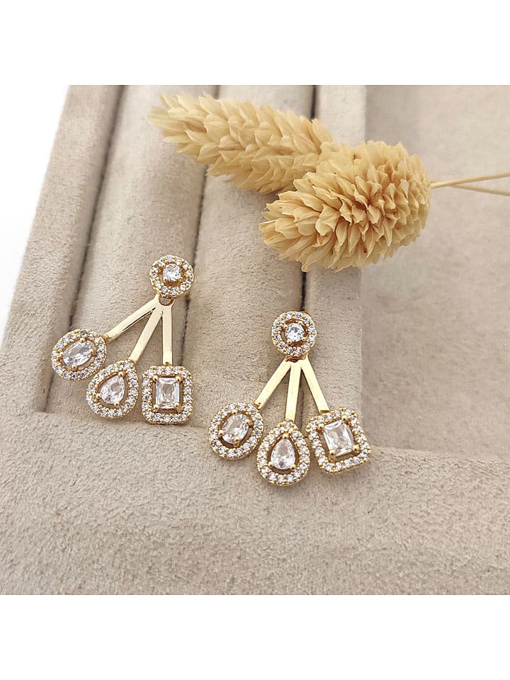 Nakkash Pozłacane kolczyki-wkrętki z cyrkoniami rozmiar: onesize