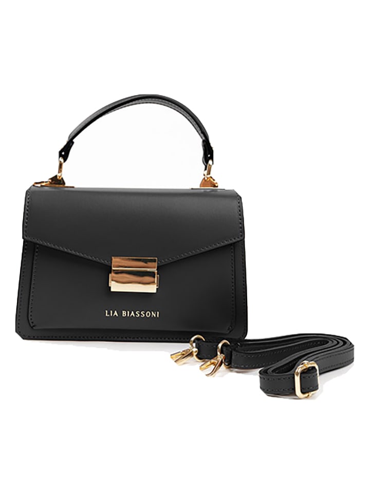 Lia Biassoni Skórzana torebka w kolorze czarnym - 20 x 14 x 7 cm rozmiar: onesize