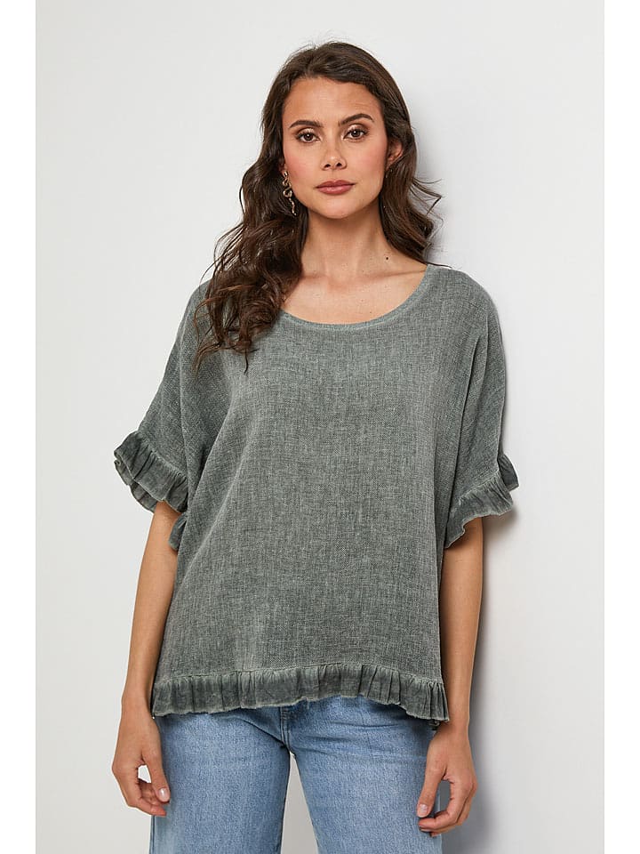 Lin Passion Bluzka w kolorze khaki rozmiar: 38/40