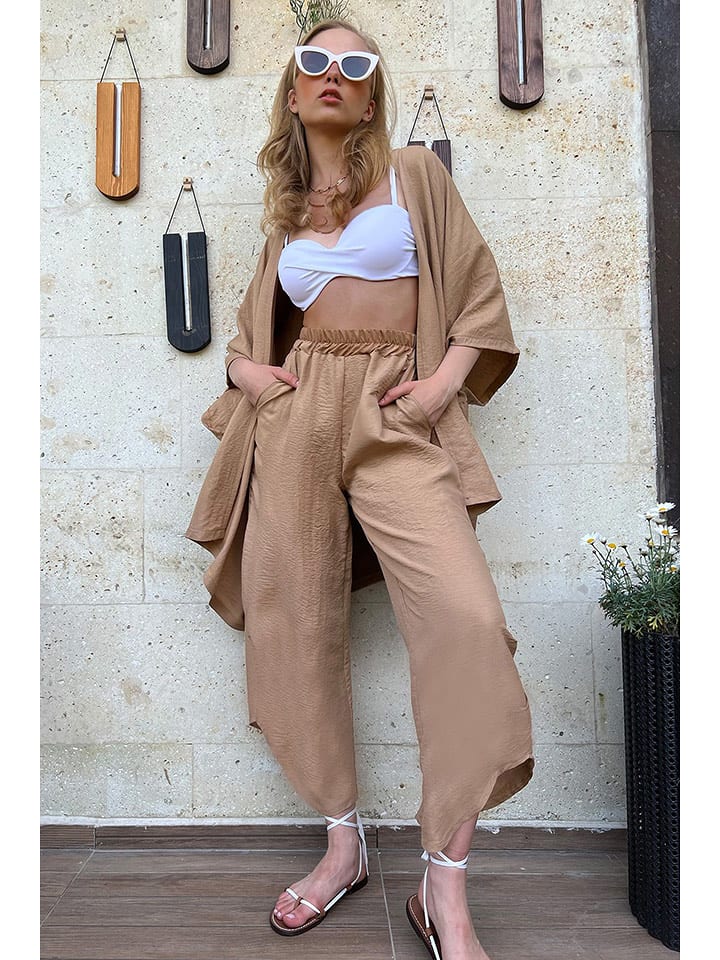 Trend Alacati 2-częściowy zestaw "Trend Alaçat Stili" w kolorze beżowym rozmiar: onesize