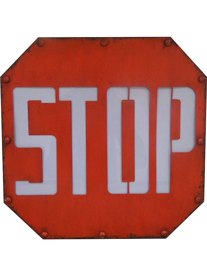 Anticline Dekoracyjny szyld "Stop" w kolorze czerwono-białym - 41 x 41 x 8 cm rozmiar: onesize