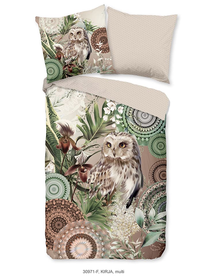 Hip Komplet pościeli flanelowej "Hip" w kolorze beżowym rozmiar: 155x220 cm