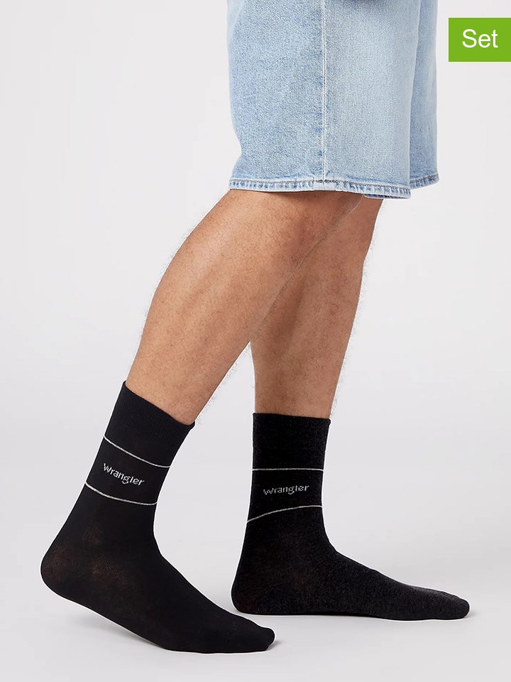 Wrangler Skarpety (2 pary) w kolorze czarnym i granatowym rozmiar: 43-46