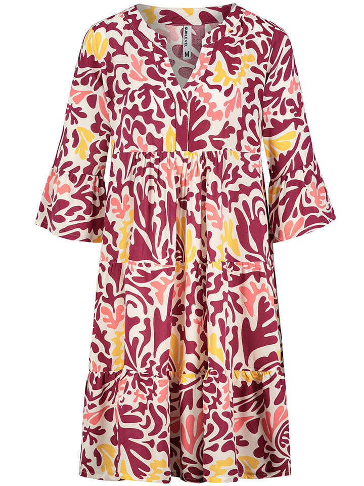 Sublevel Sukienka w kolorze bordowo-białym rozmiar: L