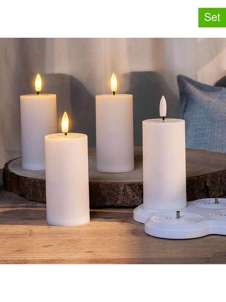 Nordheim Świeczki LED (4 szt.) w kolorze białym - wys. 10 x Ø 5 cm rozmiar: onesize