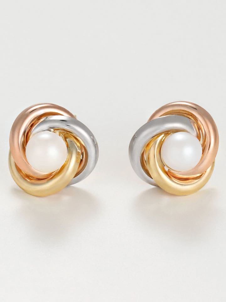 OR ÉCLAT Złote kolczyki-wkrętki "April" z perłami rozmiar: onesize